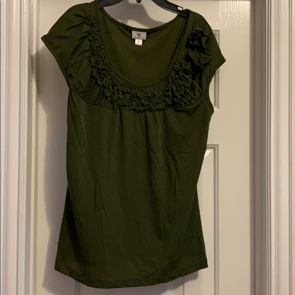 Woman’s Worthington Olive Green Shirt, Size XL